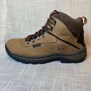TIMBERLAND Mens 8 White Ledge Mid Waterproof Tan Leather Hiking Boots